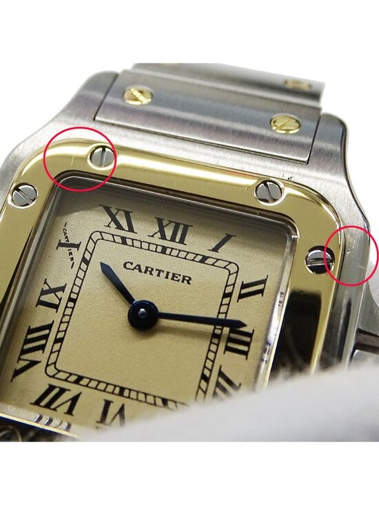 Cartier Watch Santos Galbe SM Quartz Stainless Steel Gold YG Combination